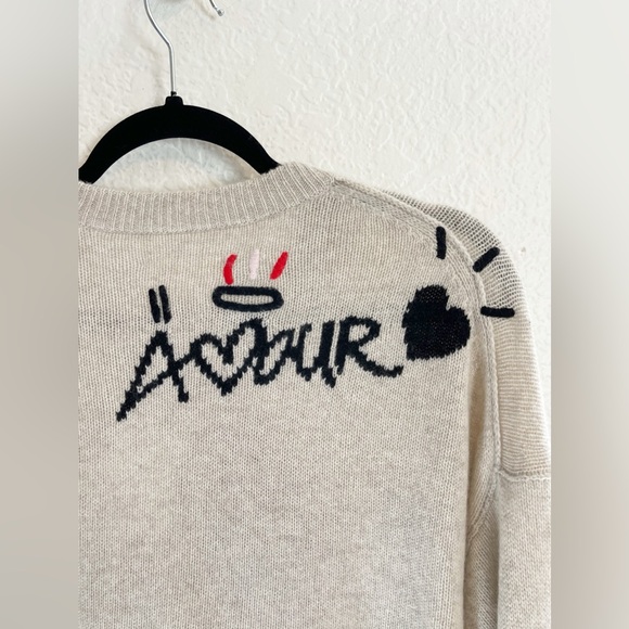 ZADIG & VOLITAIRE Sweater Marcus Jormi Cashmere Crewneck Good Vibes S NWT - Picture 7 of 16